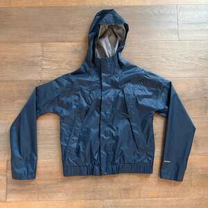 The North Face Girls Windbreaker Jacket Blue Zipper Hooded Lined L 14-16 NWOT